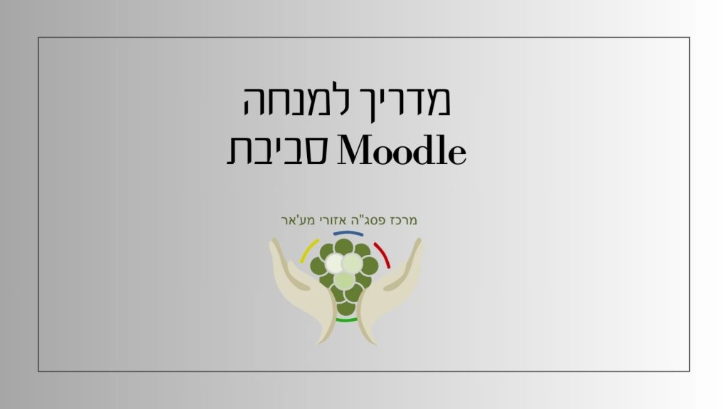 מדריך למנחה סביבת מודל